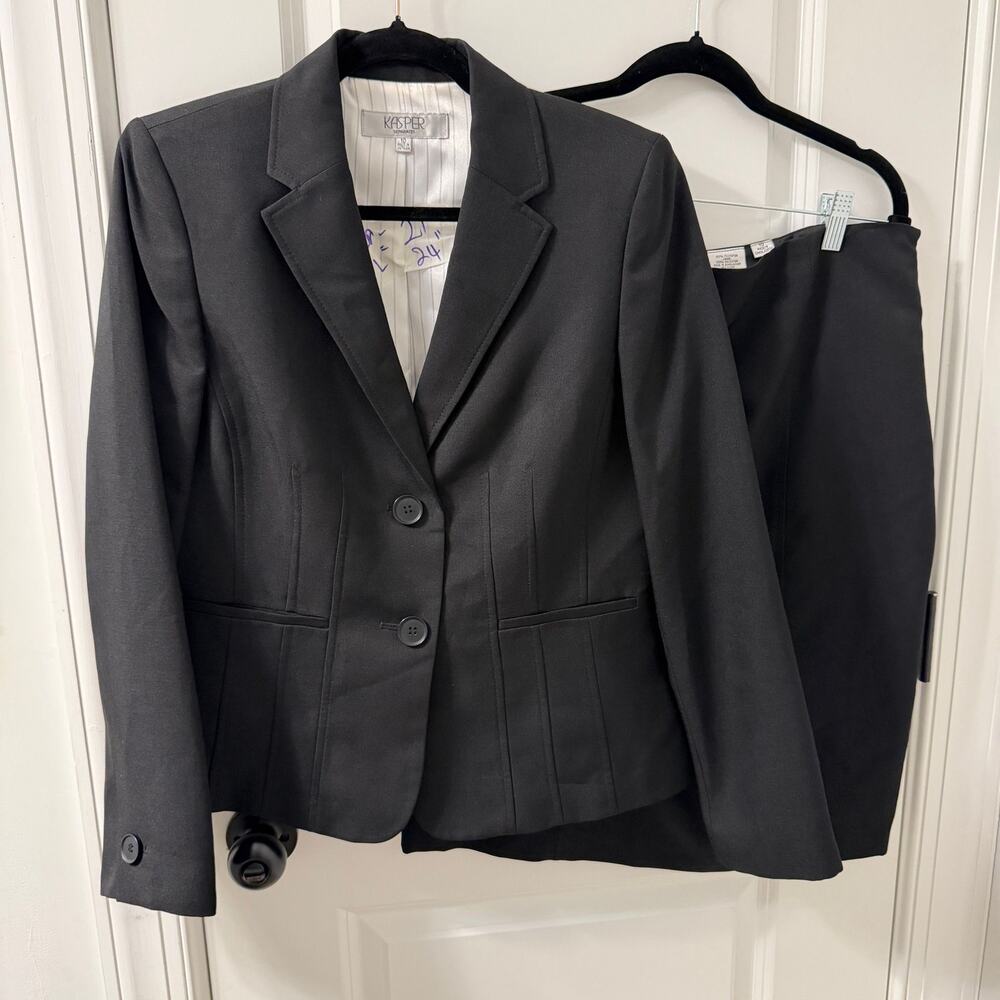 KASPER 10 2Pc Skirt Suit Blazer Jacket Office Work Busines